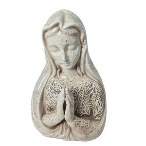 Vintage Planter Catholic Madonna, Blessed Virgin Mary, Porcelain Horsehair Potte